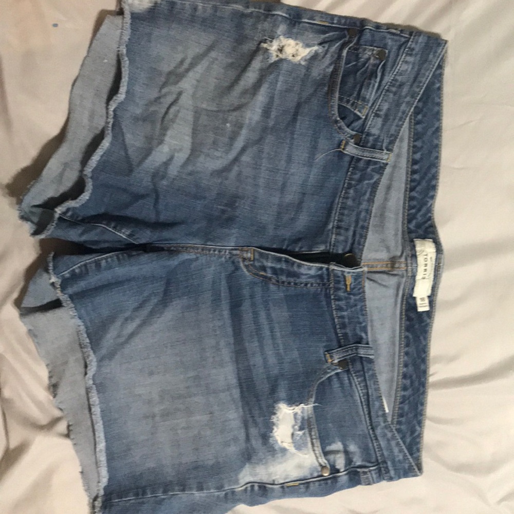 Light blue jean shorts